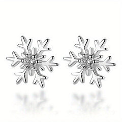 Snow Stud Earrings Hollow Earrings Women Party Jewelry Christmas Gift