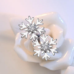 Snow Stud Earrings Hollow Earrings Women Party Jewelry Christmas Gift