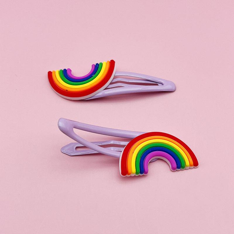 5 Pairs Kids Cartoon Headdress Hairpin Soft Pottery Bangs Clip