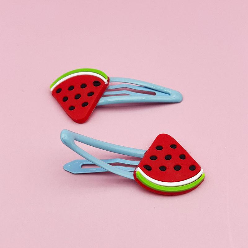 5 Pairs Kids Cartoon Headdress Hairpin Soft Pottery Bangs Clip