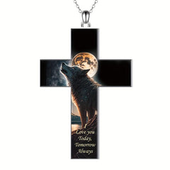 1pc Grey Alloy Animal Cross Pattern Necklace Party Jewelry Gift