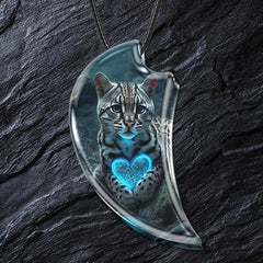 Creative Cat Necklace Resin Landscape Pendant Gothic Vintage Necklace
