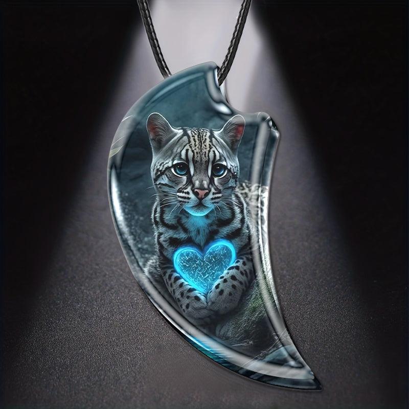 Creative Cat Necklace Resin Landscape Pendant Gothic Vintage Necklace