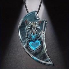 Creative Cat Necklace Resin Landscape Pendant Gothic Vintage Necklace