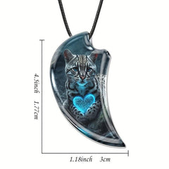 Creative Cat Necklace Resin Landscape Pendant Gothic Vintage Necklace