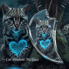 Creative Cat Necklace Resin Landscape Pendant Gothic Vintage Necklace