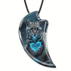 Creative Cat Necklace Resin Landscape Pendant Gothic Vintage Necklace