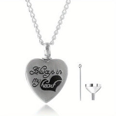 Cremation Heart Urn Necklaces For Ashes Sterling Silver Pendant