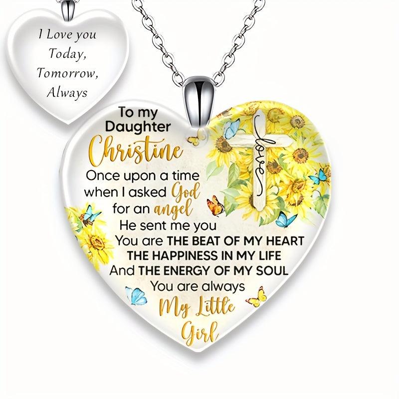 Crystal Sunflower Pendant Necklace Daughter Anniversary Gift
