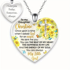 Crystal Sunflower Pendant Necklace Daughter Anniversary Gift