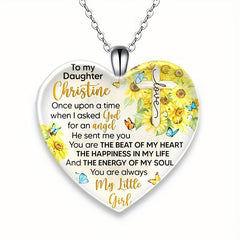 Crystal Sunflower Pendant Necklace Daughter Anniversary Gift