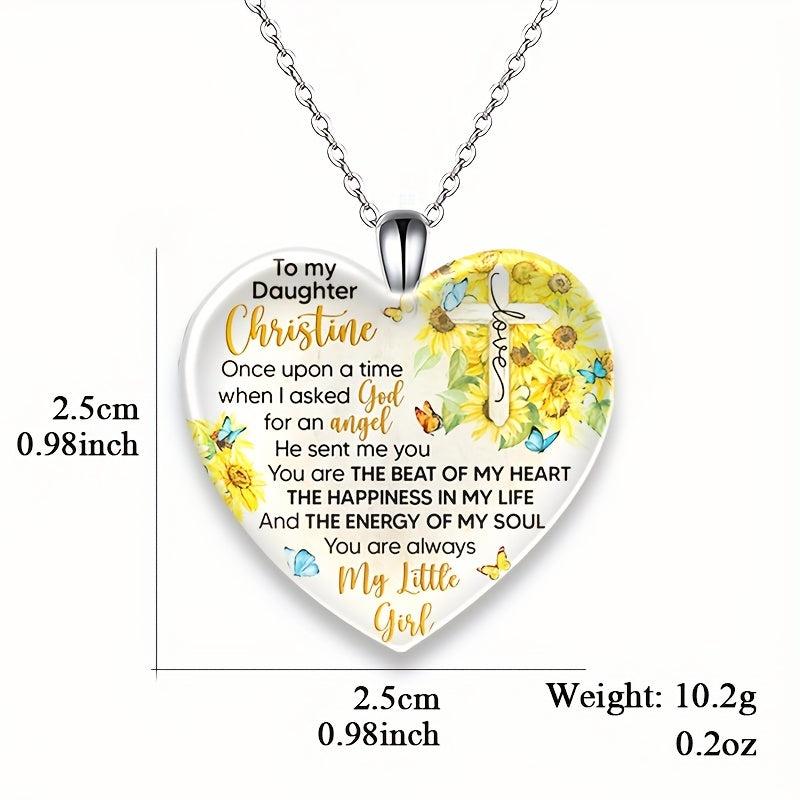 Crystal Sunflower Pendant Necklace Daughter Anniversary Gift