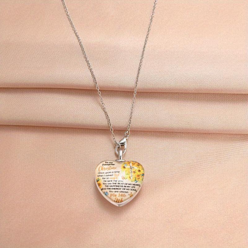Crystal Sunflower Pendant Necklace Daughter Anniversary Gift