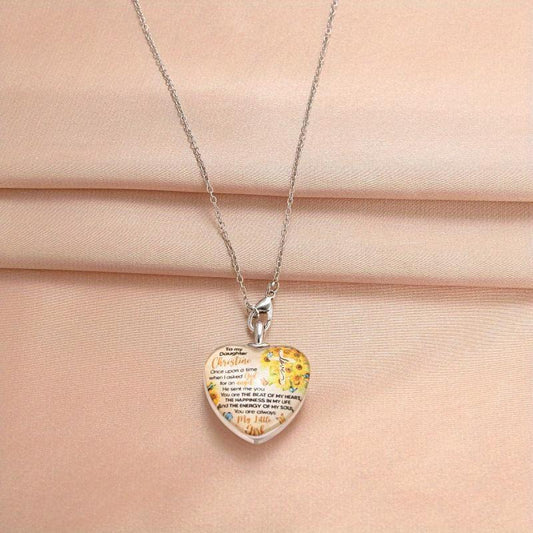 Crystal Sunflower Pendant Necklace Daughter Anniversary Gift