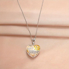 Crystal Sunflower Pendant Necklace Daughter Anniversary Gift