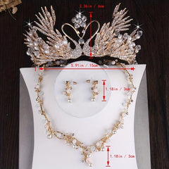 Handcrafted Crystal Crown Set for Weddings & Bridal Jewelry