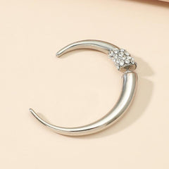 Exaggerated Zircon Earrings Punk Style Geometric Party Jewelry