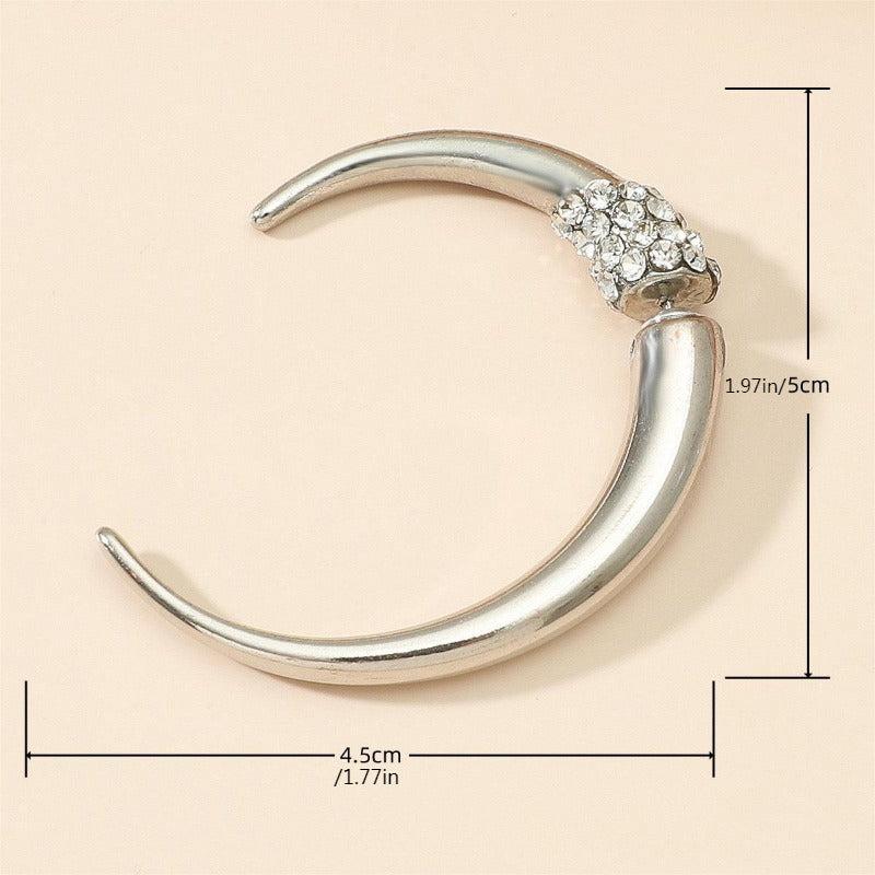 Exaggerated Zircon Earrings Punk Style Geometric Party Jewelry