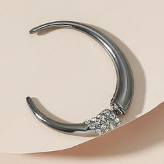 Exaggerated Zircon Earrings Punk Style Geometric Party Jewelry