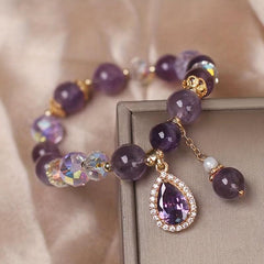 Faux Agate Crystal Bracelet Double Layer Retro Style Women Birthday Gift