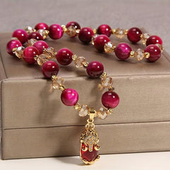 Faux Agate Crystal Bracelet Double Layer Retro Style Women Birthday Gift