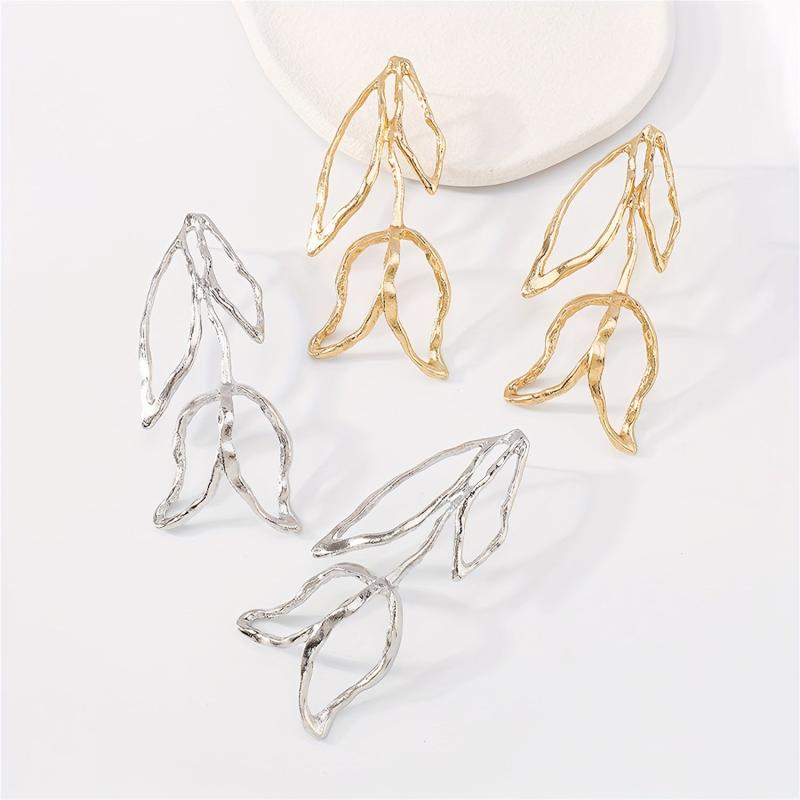 Skeleton Leaf Dangling Earrings Cartoon Drop Jewelry Gift For Women Girls