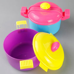 10pc Cooking Toy Set Kitchen Utensils, Pots, Wok, Spoon, Spatula - Random Colors