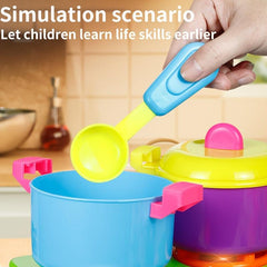 10pc Cooking Toy Set Kitchen Utensils, Pots, Wok, Spoon, Spatula - Random Colors