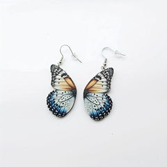 Wooden Butterfly Wing Earrings Vintage Ear Cuff Butterfly Earrings