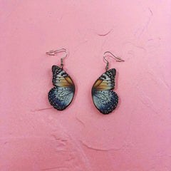Wooden Butterfly Wing Earrings Vintage Ear Cuff Butterfly Earrings