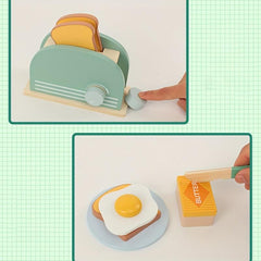 Wooden Bread Machine Play Set for Kids
