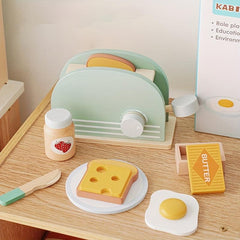 Wooden Bread Machine Play Set for Kids