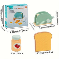 Wooden Bread Machine Play Set for Kids