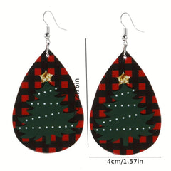 Christmas Snowman Teardrop Earrings For Women Girls