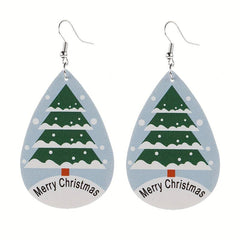 Christmas Snowman Teardrop Earrings For Women Girls