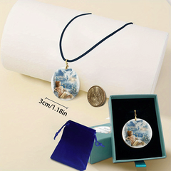 Beauty Pattern Pendant Necklace Adjustable Chain Halloween Christmas Gift