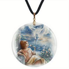 Beauty Pattern Pendant Necklace Adjustable Chain Halloween Christmas Gift