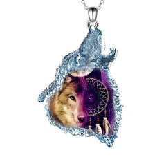 Animal Wolf Head Pendant Necklace Men Jewelry Holiday Party Gift