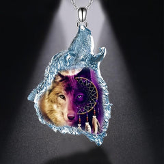 Animal Wolf Head Pendant Necklace Men Jewelry Holiday Party Gift