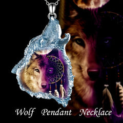 Animal Wolf Head Pendant Necklace Men Jewelry Holiday Party Gift