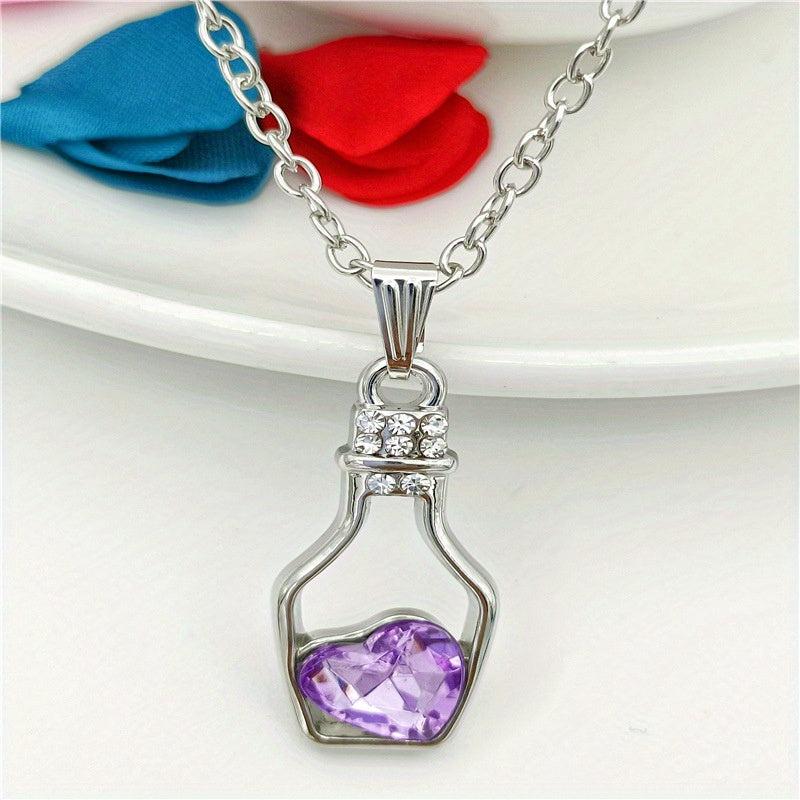 Love Crystal Necklace for Couples Women Girls