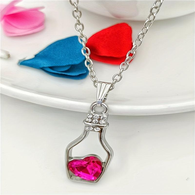 Love Crystal Necklace for Couples Women Girls