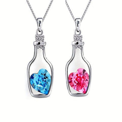Love Crystal Necklace for Couples Women Girls