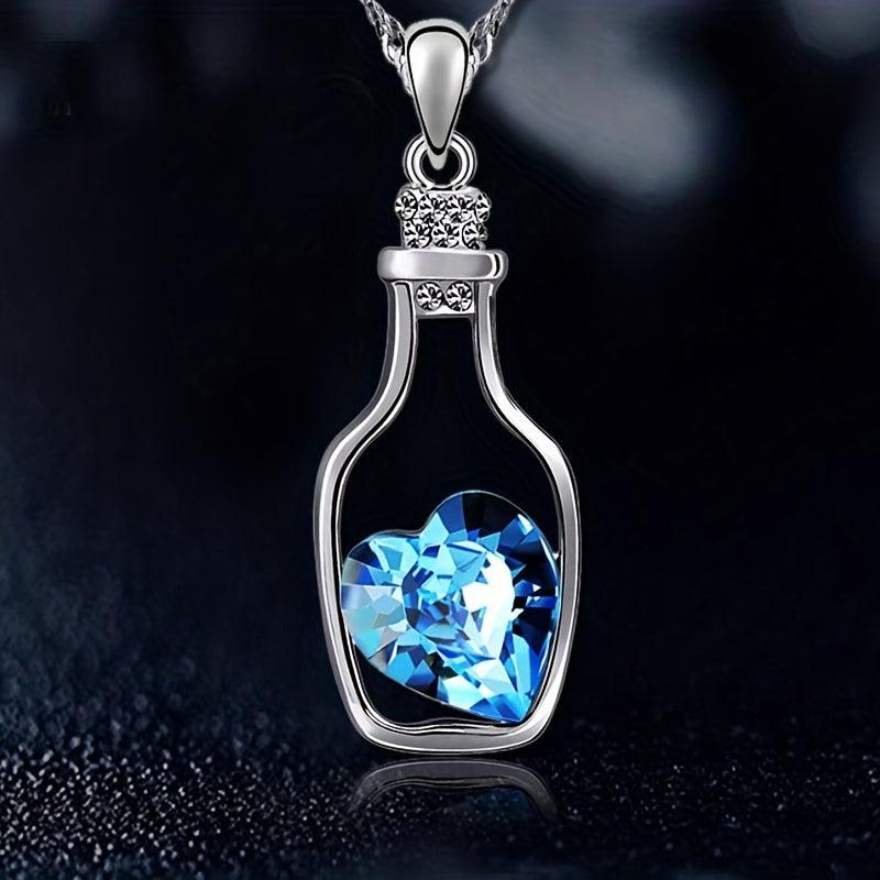 Love Crystal Necklace for Couples Women Girls