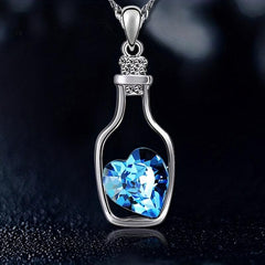 Love Crystal Necklace for Couples Women Girls