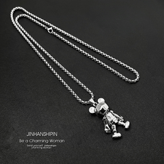 Movable Bear Necklace Male Tide Hip hop Punk Web Celebrity Couple
