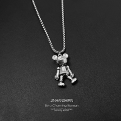 Movable Bear Necklace Male Tide Hip hop Punk Web Celebrity Couple