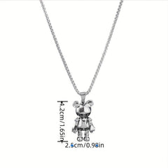 Movable Bear Necklace Male Tide Hip hop Punk Web Celebrity Couple