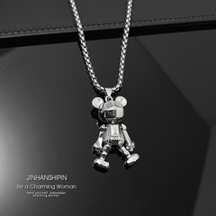 Movable Bear Necklace Male Tide Hip hop Punk Web Celebrity Couple