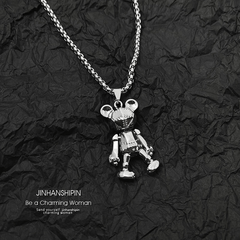 Movable Bear Necklace Male Tide Hip hop Punk Web Celebrity Couple